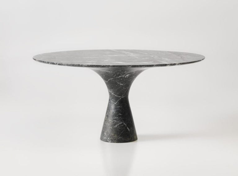 Italian Travertino Silver Refined Contemporary Marble Dining Table 180/75 For Sale