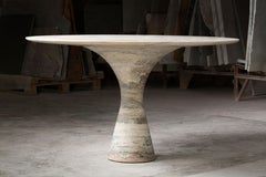 Travertino Silver Refined Contemporary Marble Dining Table  250/75