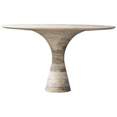 Travertino Silver Refined Contemporary Marble Dining Table  250/75