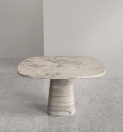Travertino Silver Wedge Dining Table by Serafini