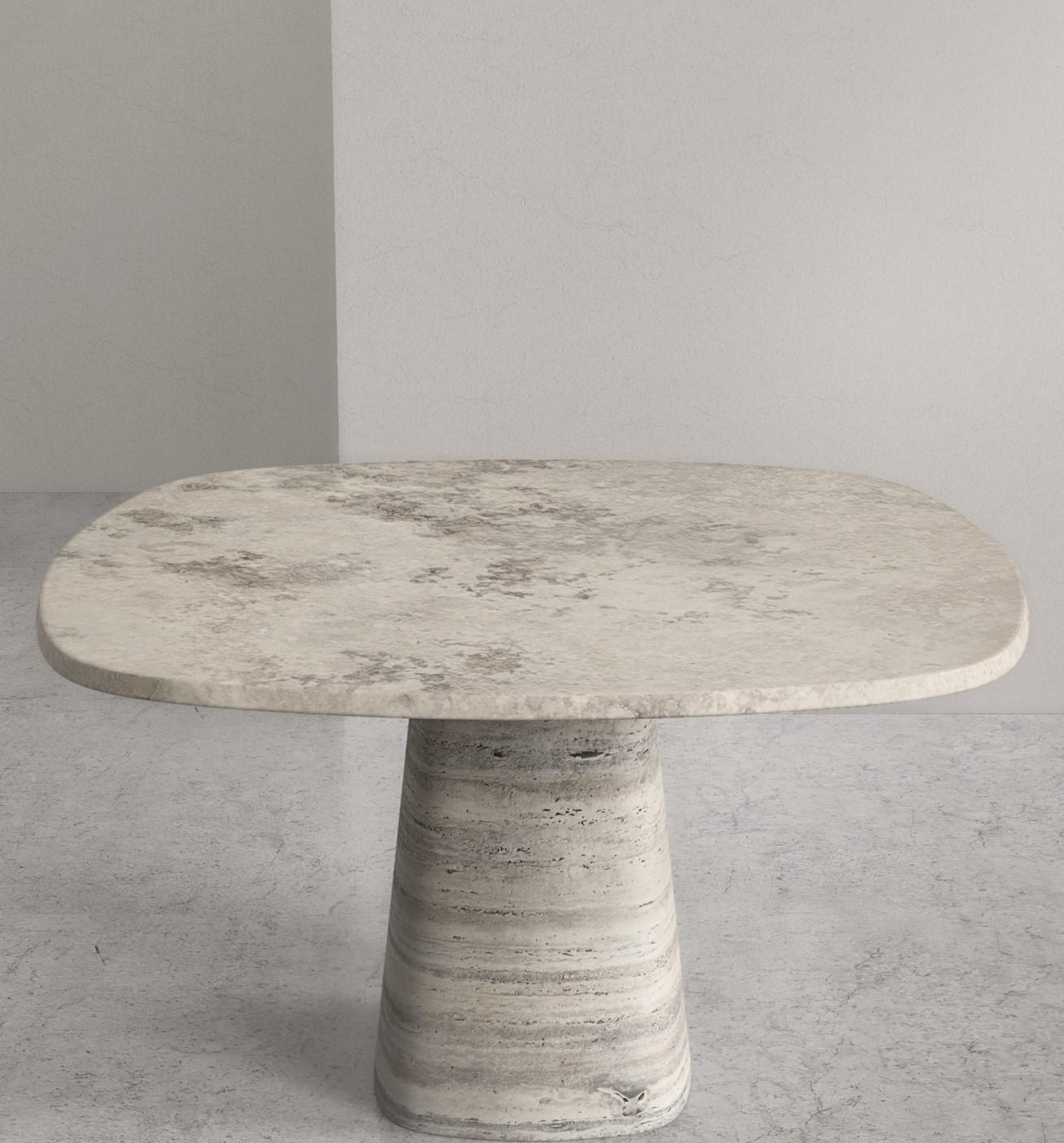 Mesa de comedor Travertino Silver Wedge de Serafini Moderno en venta