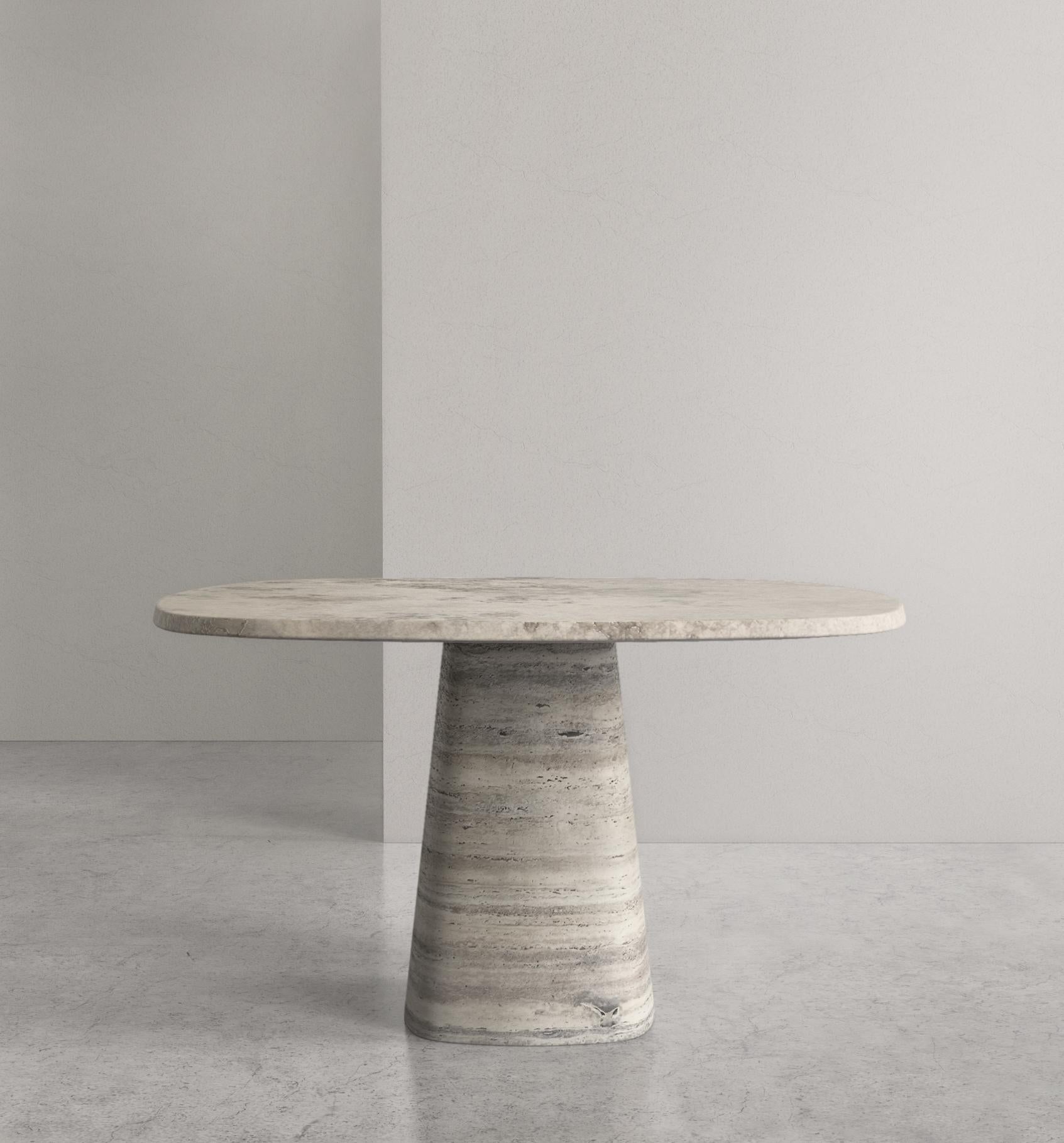Mesa de comedor Travertino Silver Wedge de Serafini Italiano en venta