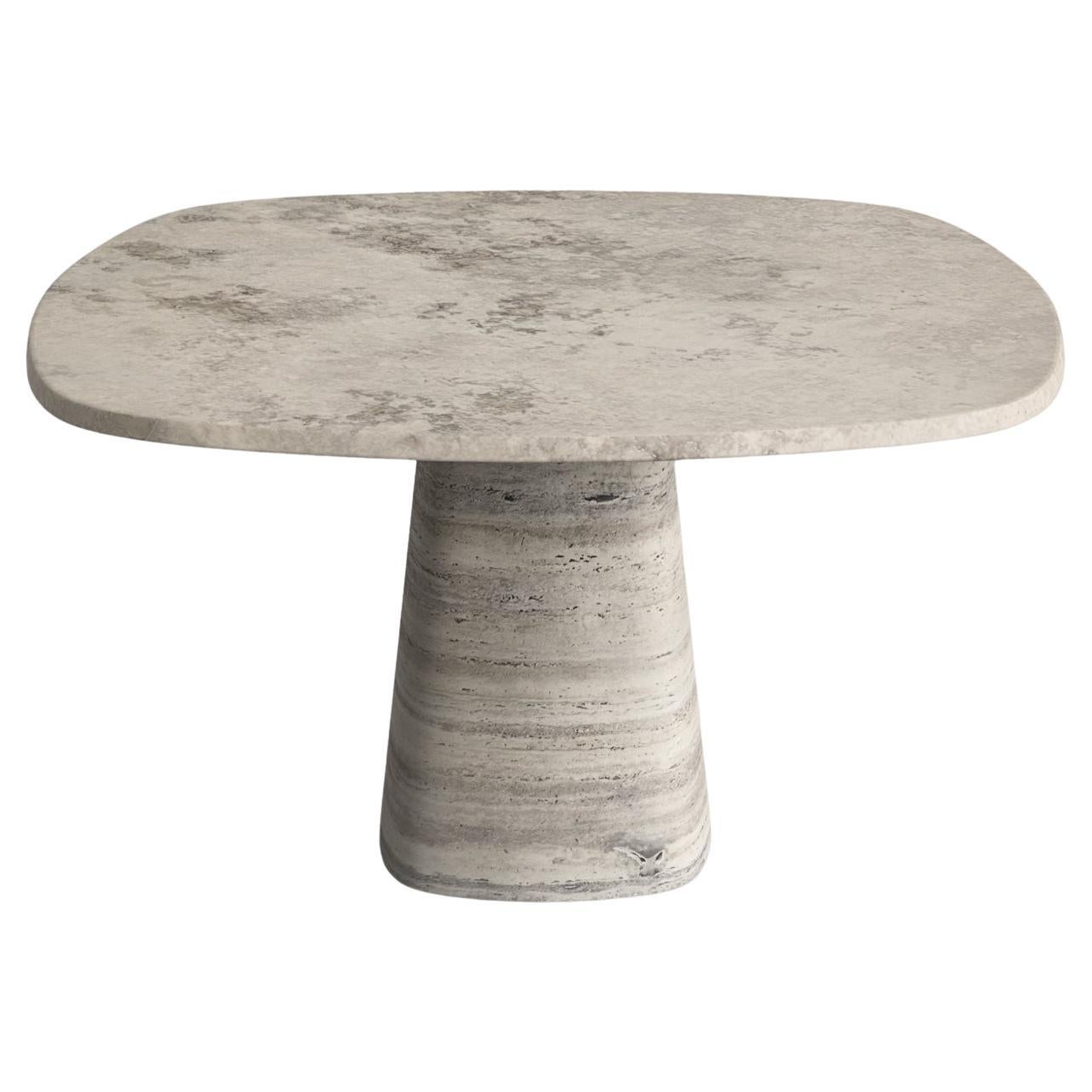 Travertino Silver Wedge Dining Table by Serafini