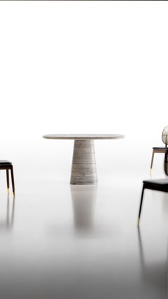 Travertino Silver Wedge Table by Marmi Serafini