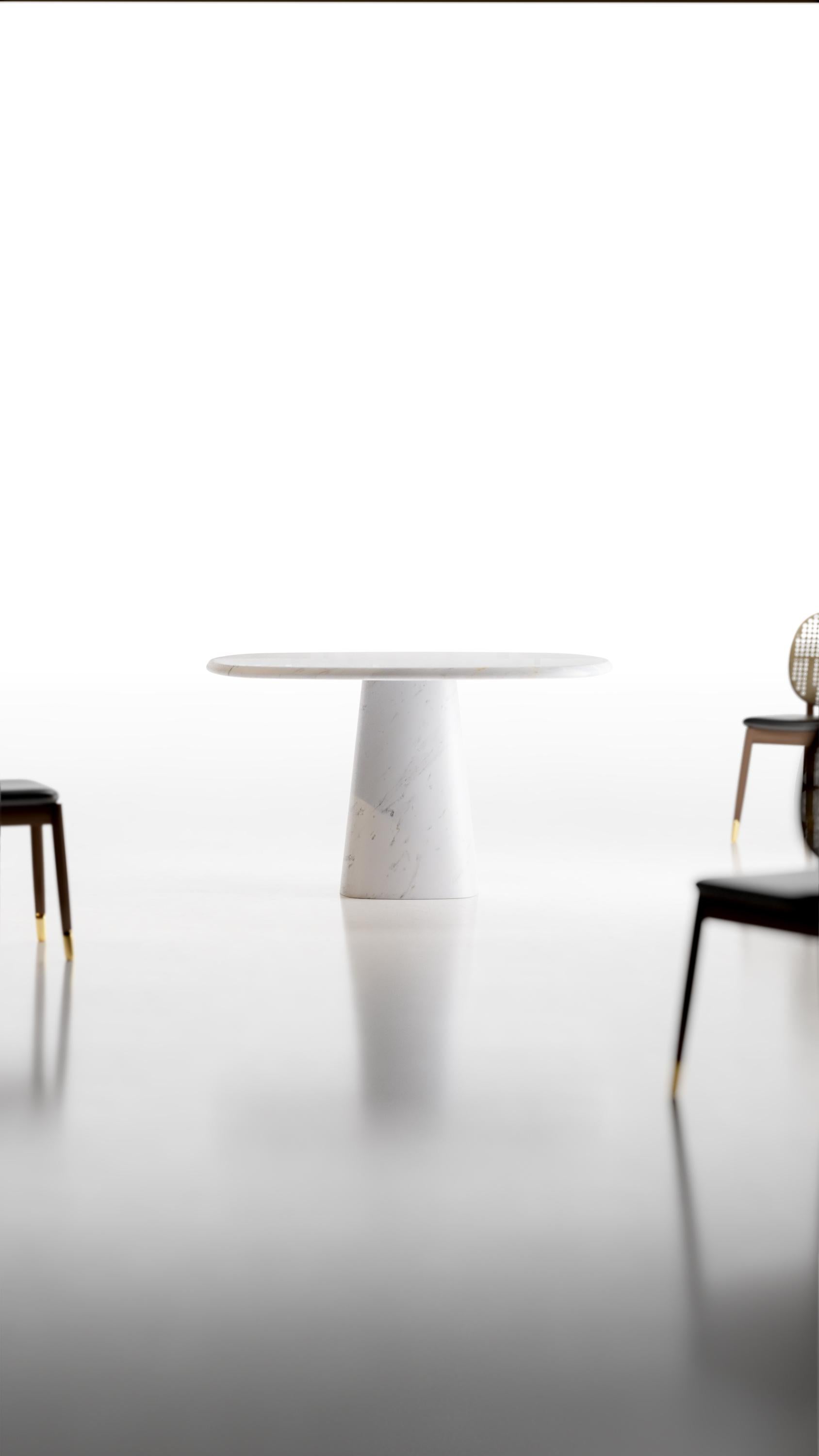 Italian Travertino Silver Wedge Table by Marmi Serafini For Sale