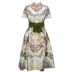 Travilla Brocade Dress With Velvet Bow Belt, 1950’s