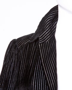 Travilla for I. Magnin Vintage Black Silk Velvet Cocktail Dress