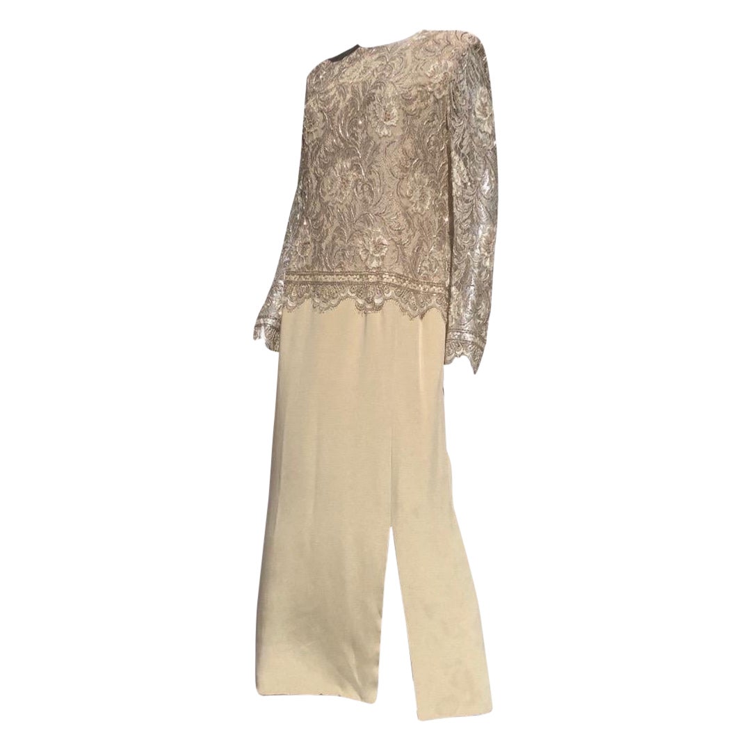 Travilla per Saks Fifth Ave Beverly Hills Abito in pizzo e seta con perline taglia 16 NWOT in vendita 11