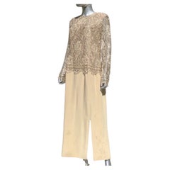 Travilla pour Saks Fifth Ave Robe en dentelle et soie perlée Beverly Hills, Taille 16, Neuf avec étiquette