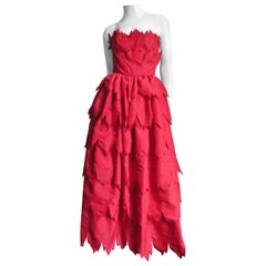 Travilla Vestido de seda sin tirantes Años 70