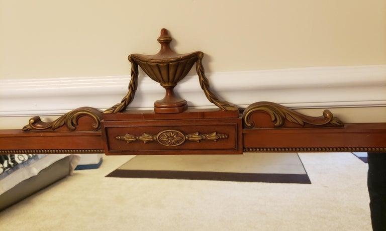 Woodwork Travis Ct Mahogany Ornate Urn Wall / Mantle/Fire Pl. Mirror by Drexel, Cir 1940 For Sale