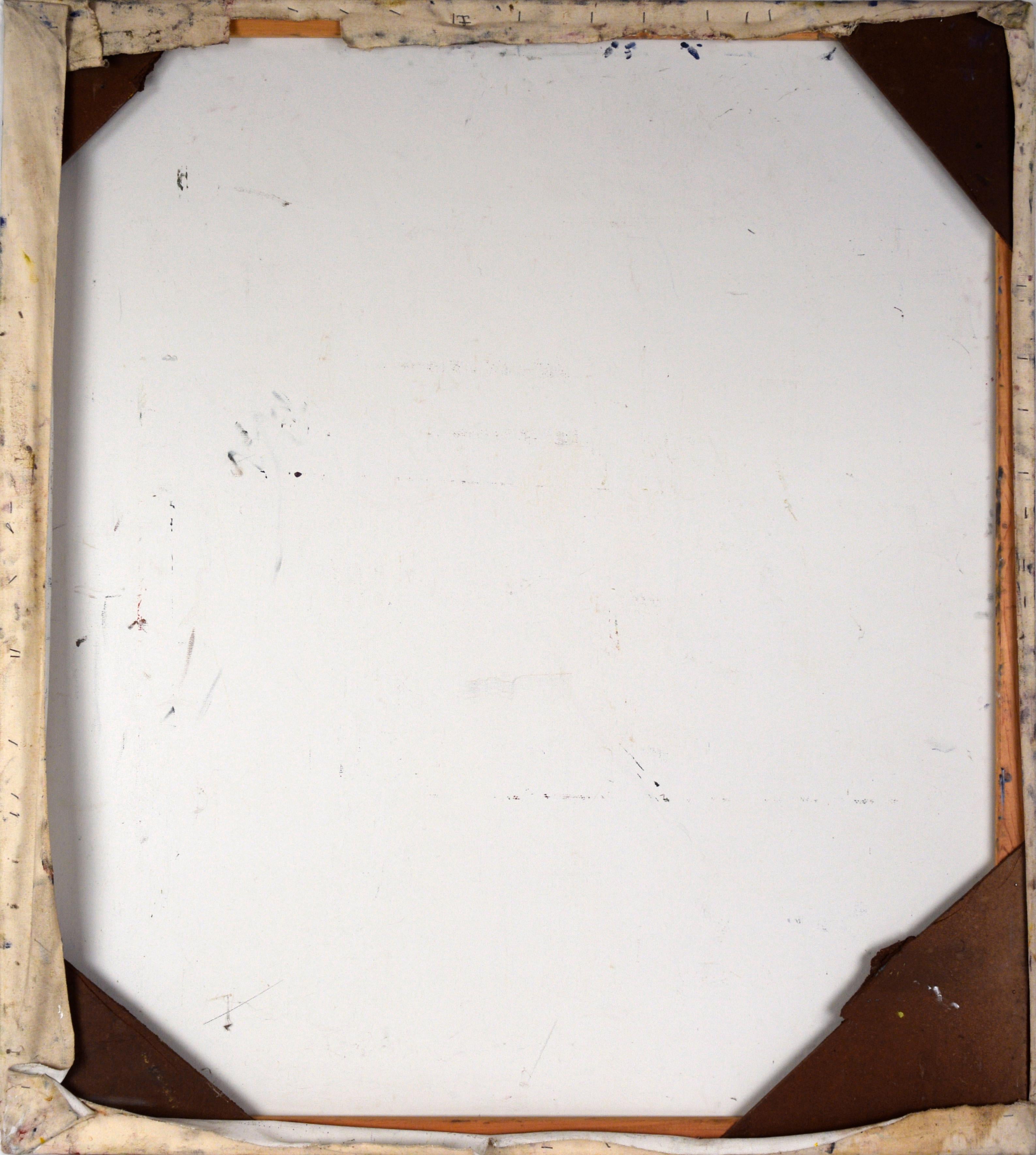 Golden Highway - Futuristic Cityscape in Oil on Canvas For Sale 4