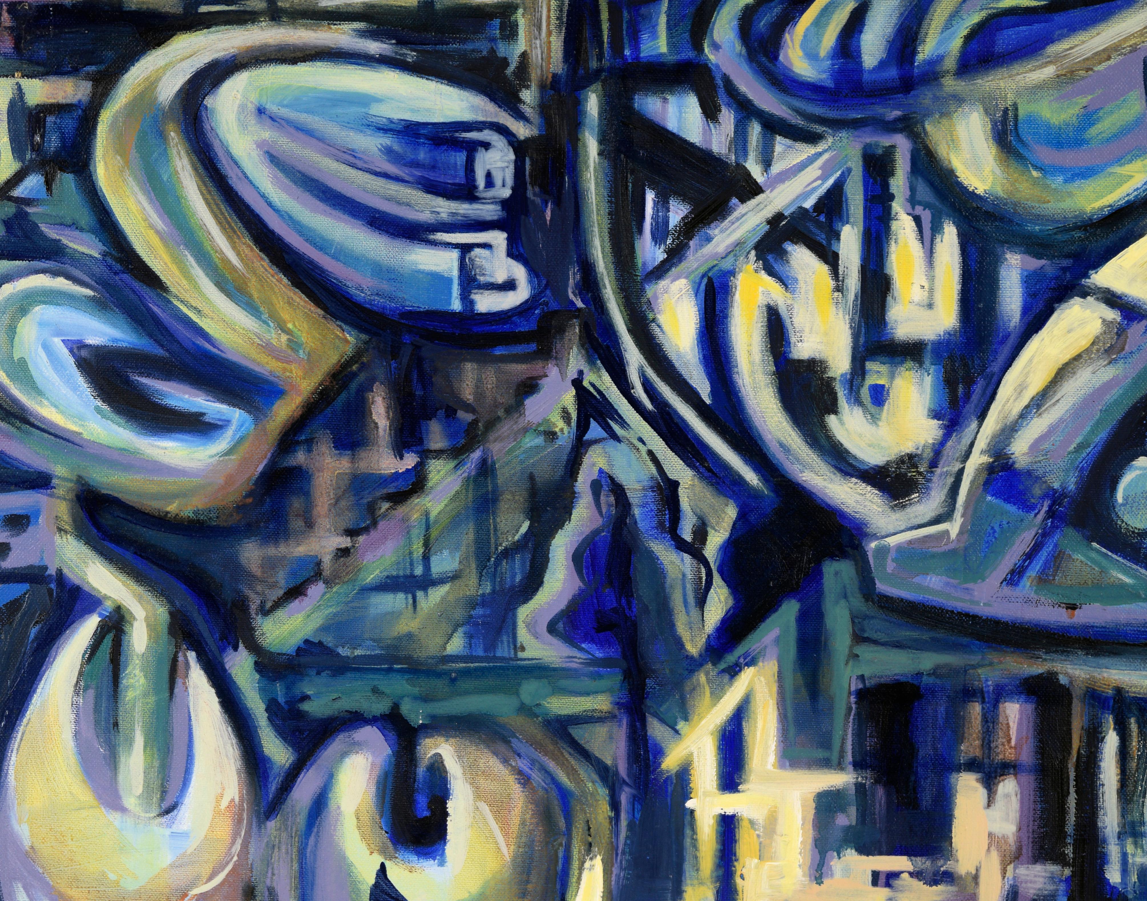 „Visions of the Metropolis #1“ Kugeln in Downtown Original Öl auf Leinwand 1996 im Angebot 1