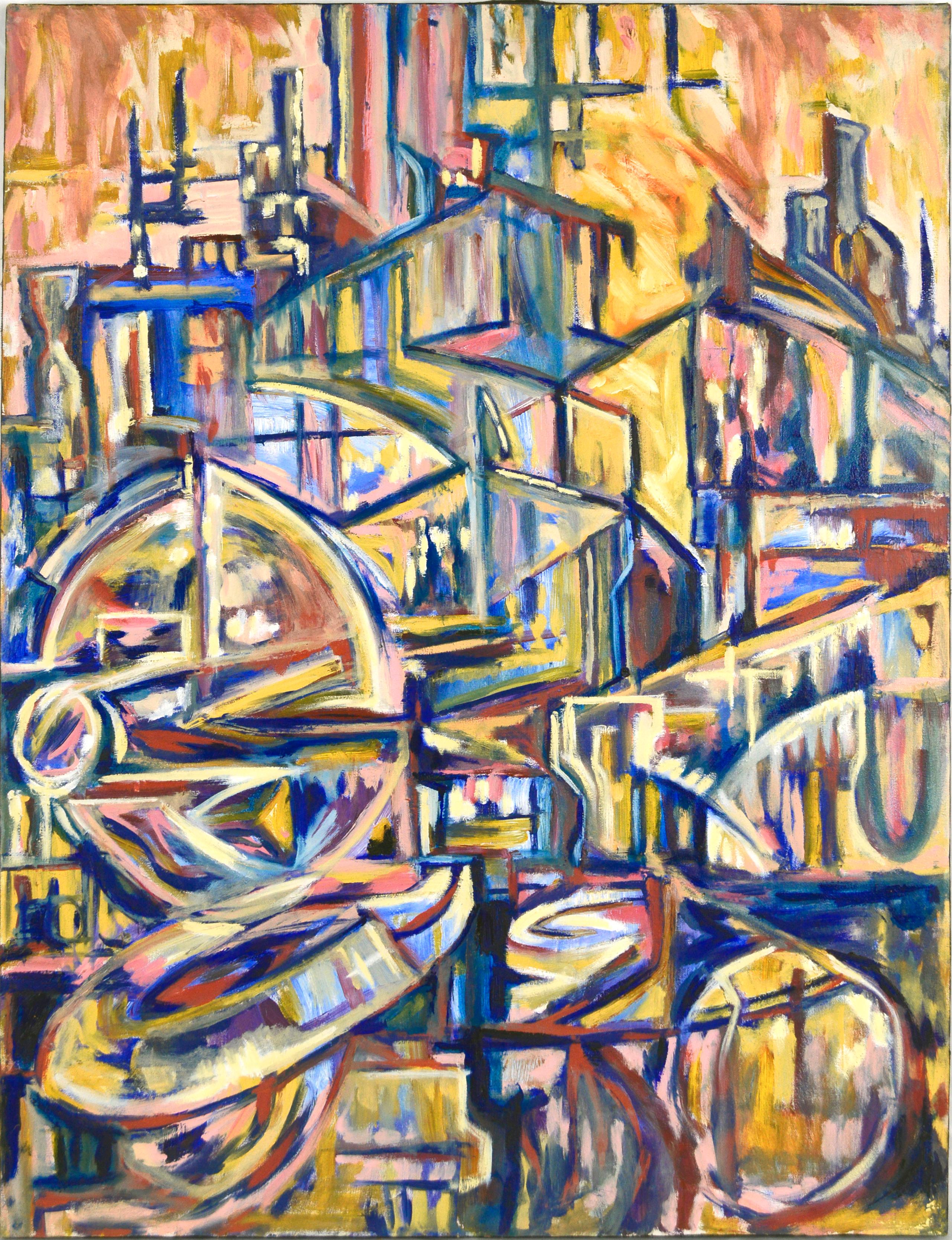 Landscape Painting di Travis Flack - "Visioni della metropoli" - #5 Olio originale su tela