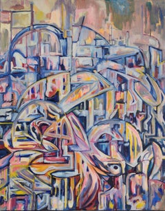 "Visioni della metropoli" - Olio originale su tela