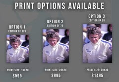 Steve McQueen Candid in Porsche Race Fine Art Print