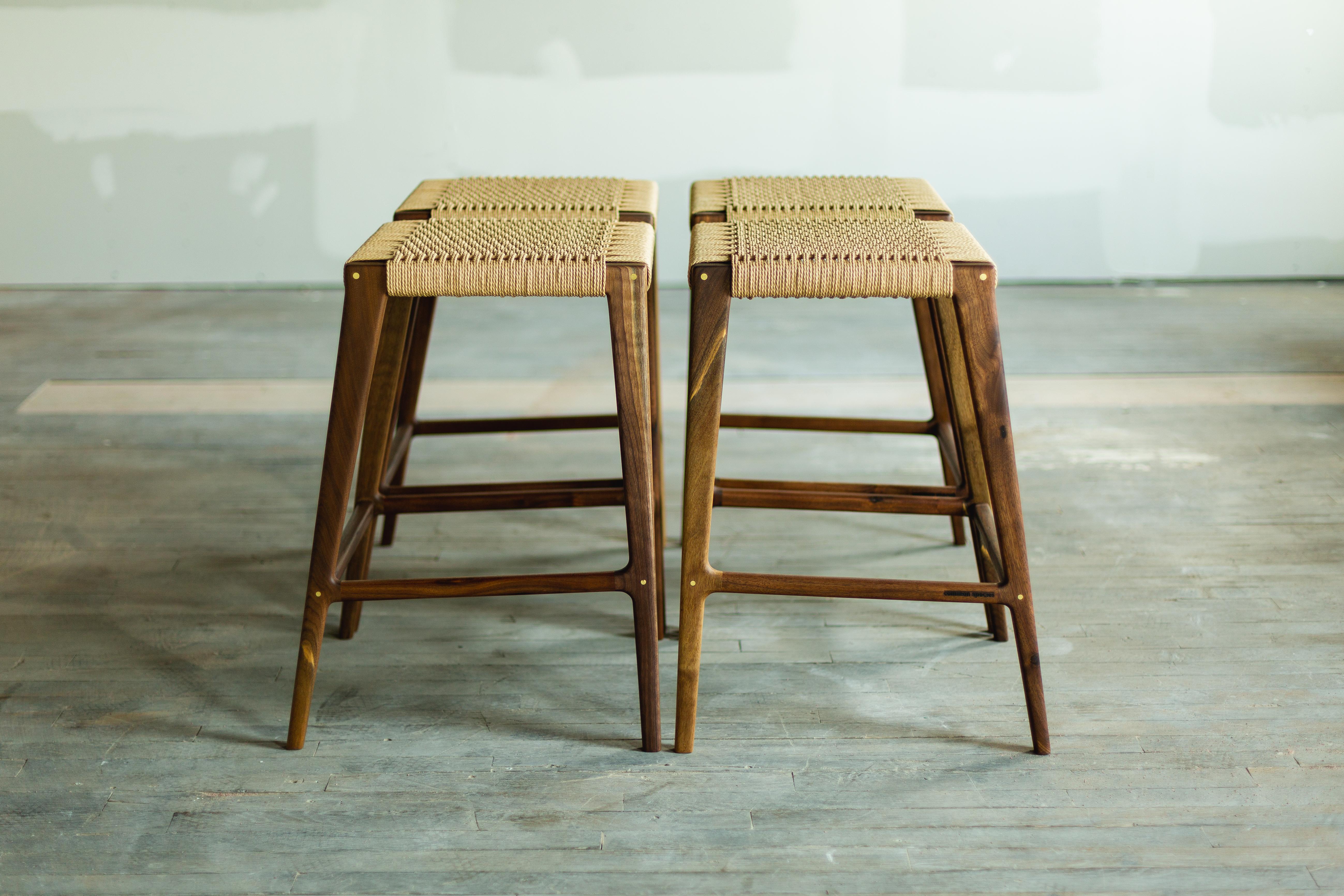 backless woven counter stool