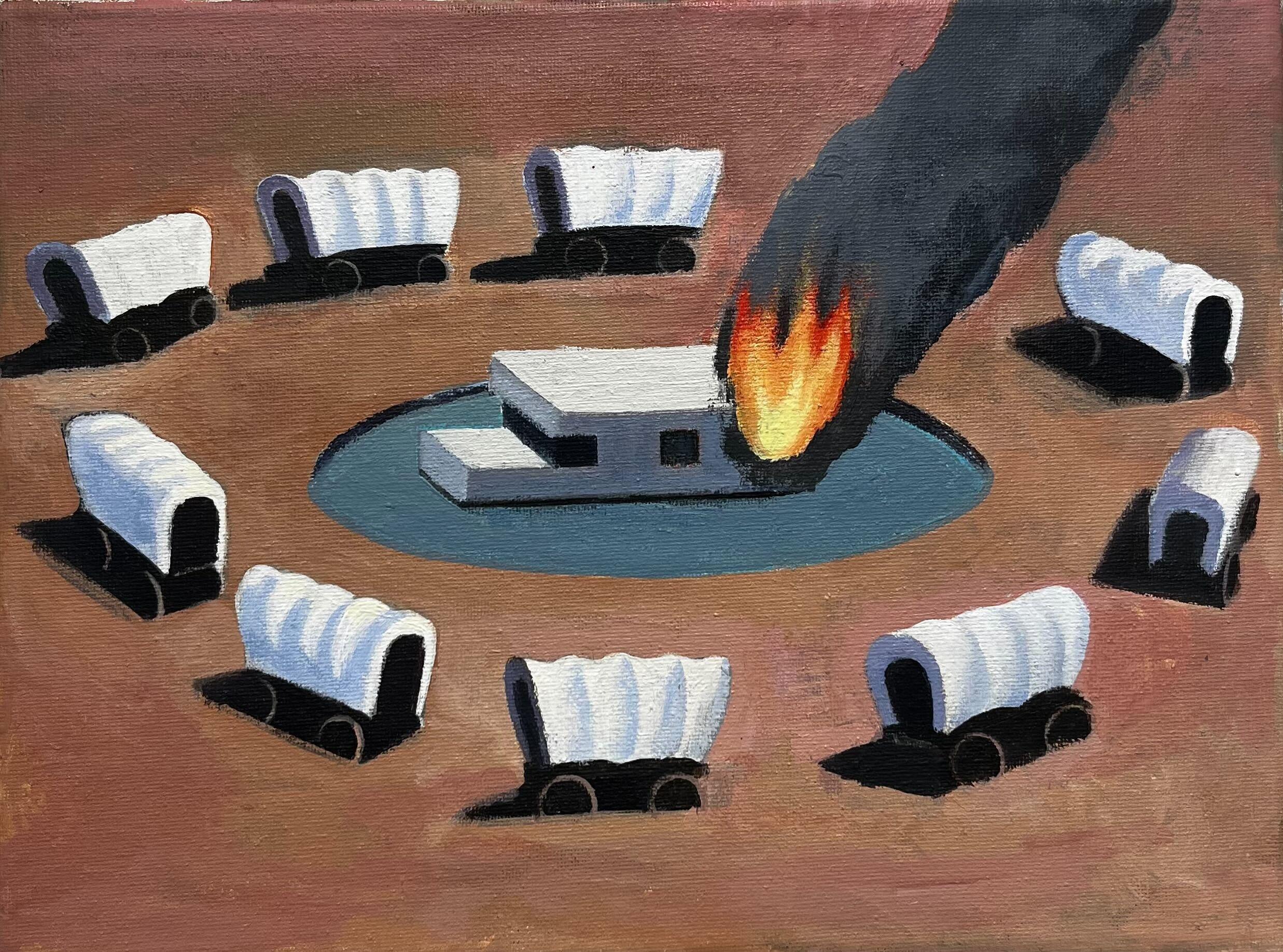 Travis Walker Animal Painting - Wagon Fire