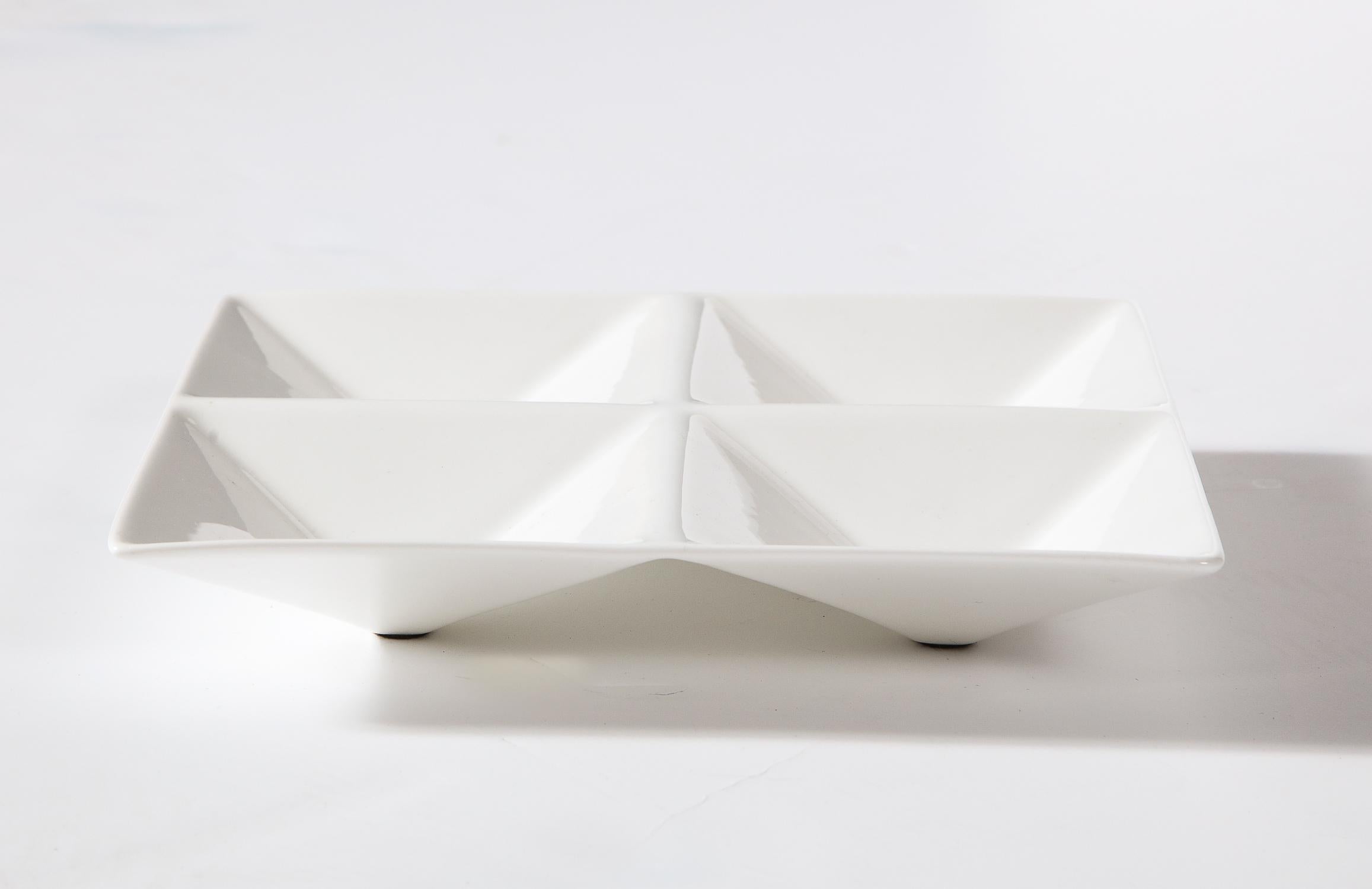 Bowl by Kay Frank, White Porcelain, Scandinavian, Contemporary, Finland, Arabia In New Condition For Sale In New York, NY