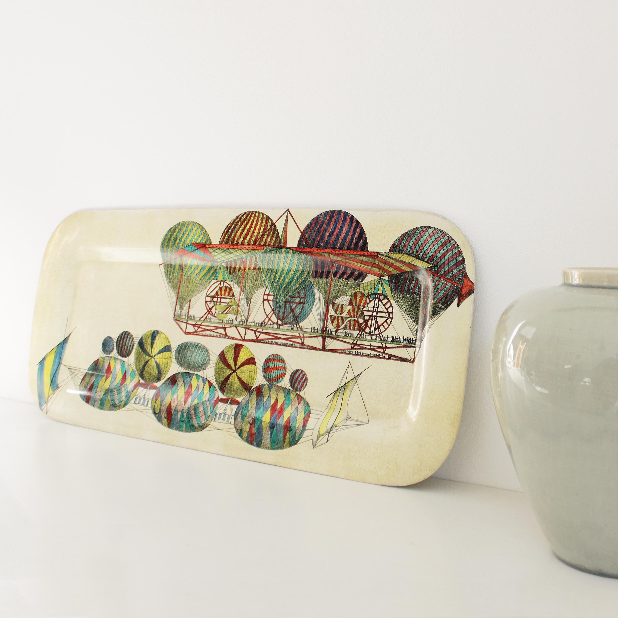 Mid-Century Modern Tray by Piero Fornasetti, Original 1950s For Sale