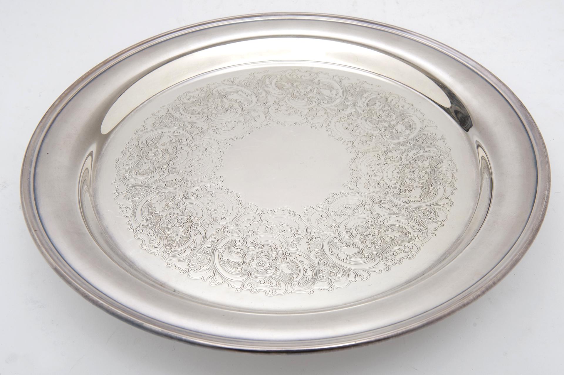 Engraved Tray Gorham in Silver Plate For Sale