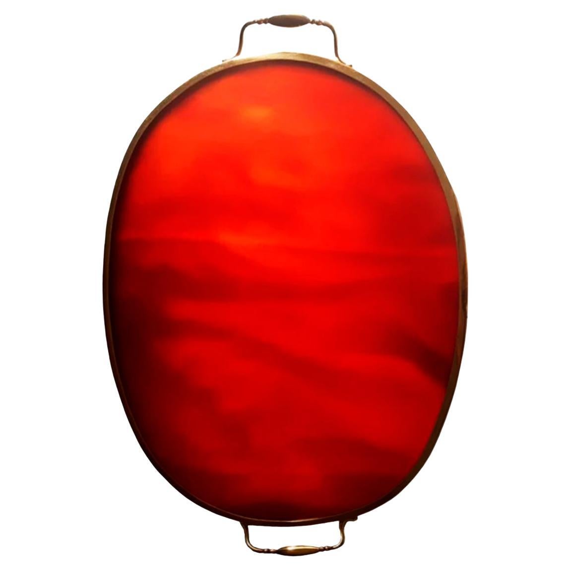Britannico Vassoio Hollywood Regency  Maniglie in ottone e design a guscio di tartaruga in metacrilato Italia in vendita