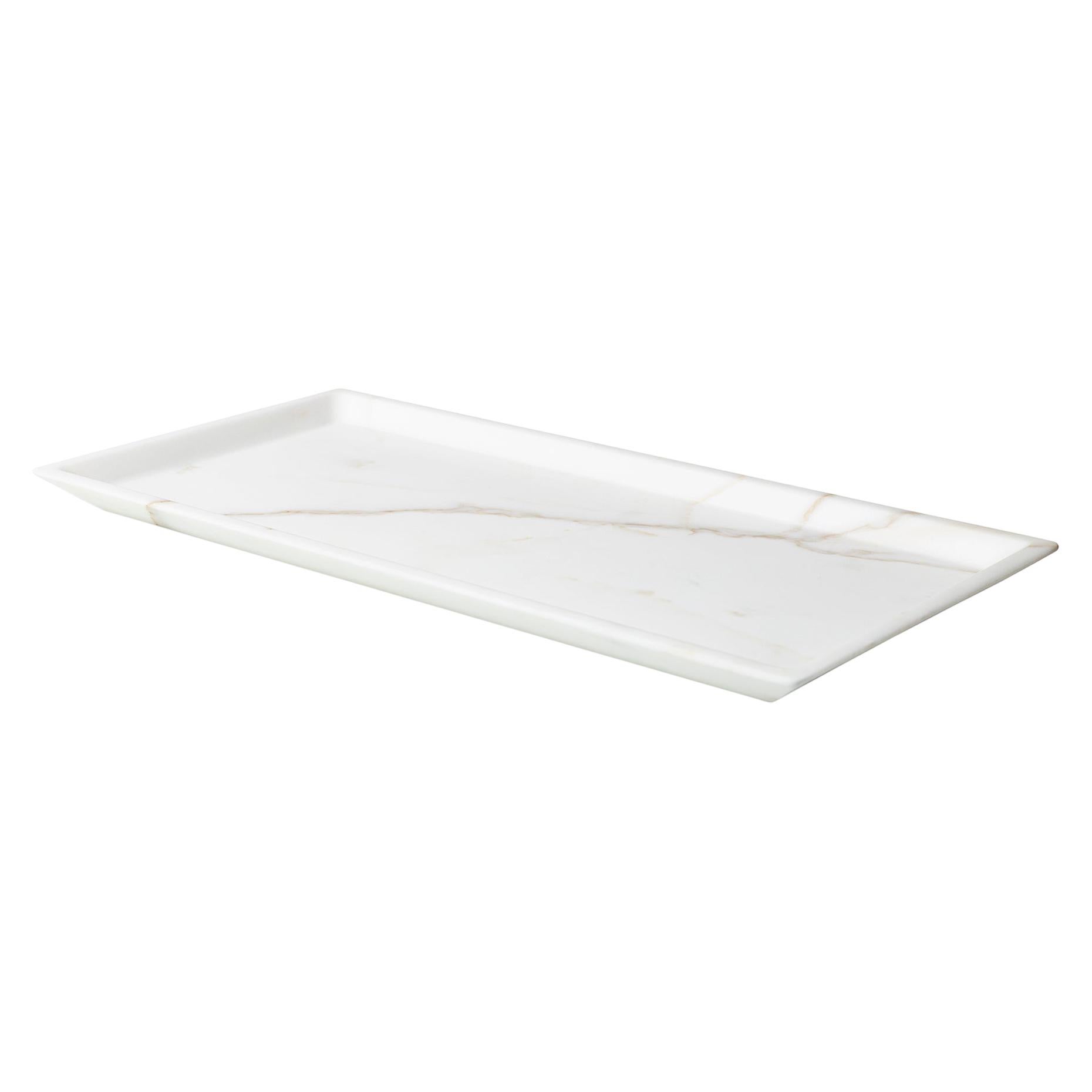 New Modern Tray in Calacatta Oro Marble Creator Studioformart For Sale