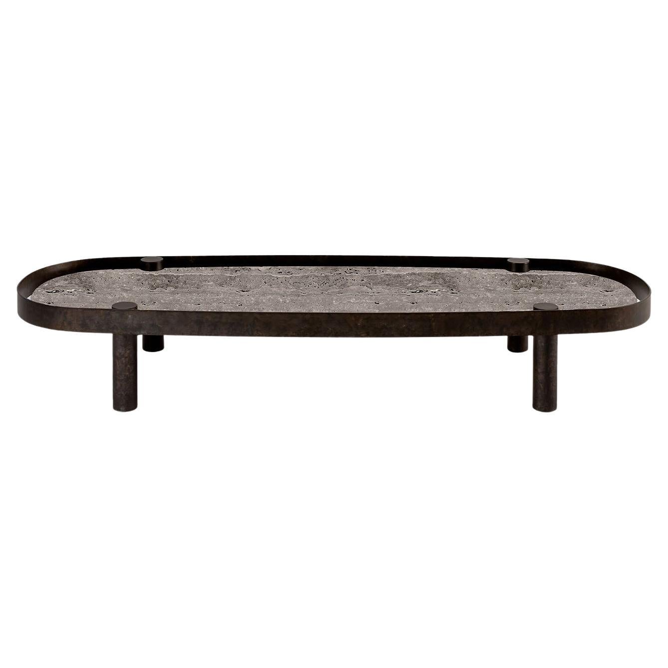 "Tray" Low Travertino Marble Coffe Table