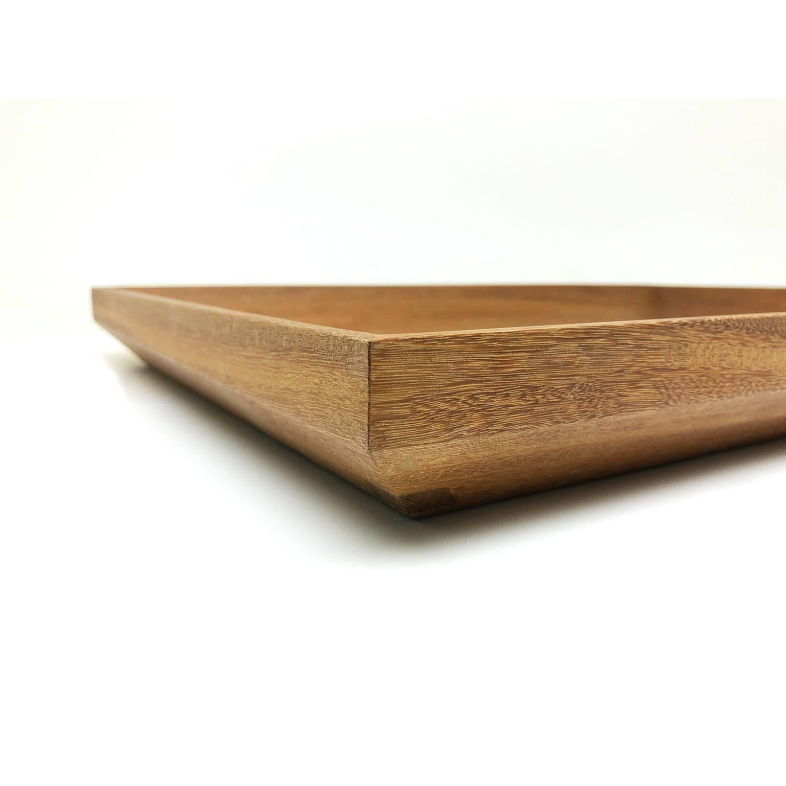 Hand-Crafted Tray Made of Tropical Hardwood in Brazilian Contemporary Design For Sale