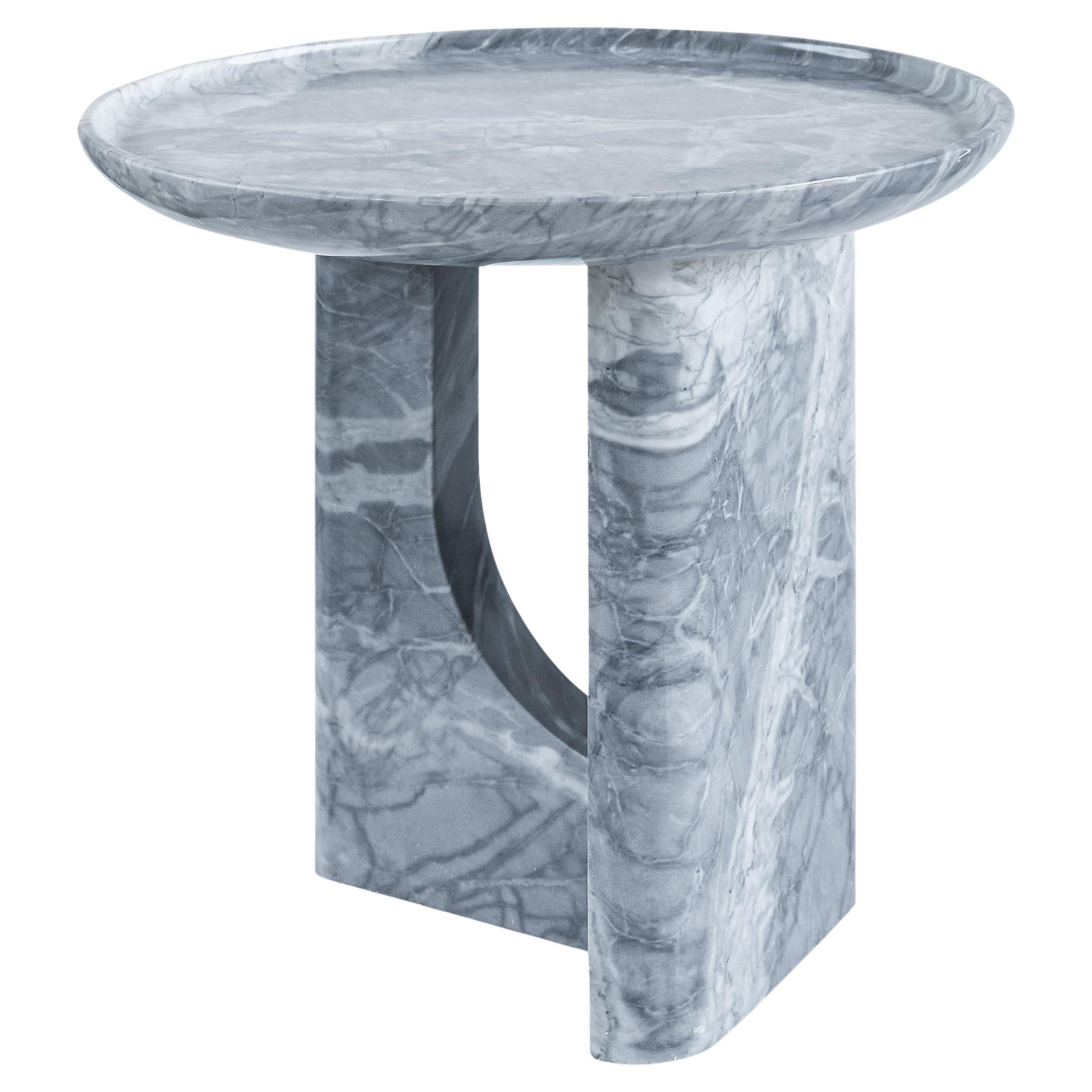 Tray Marble Side Table For Sale