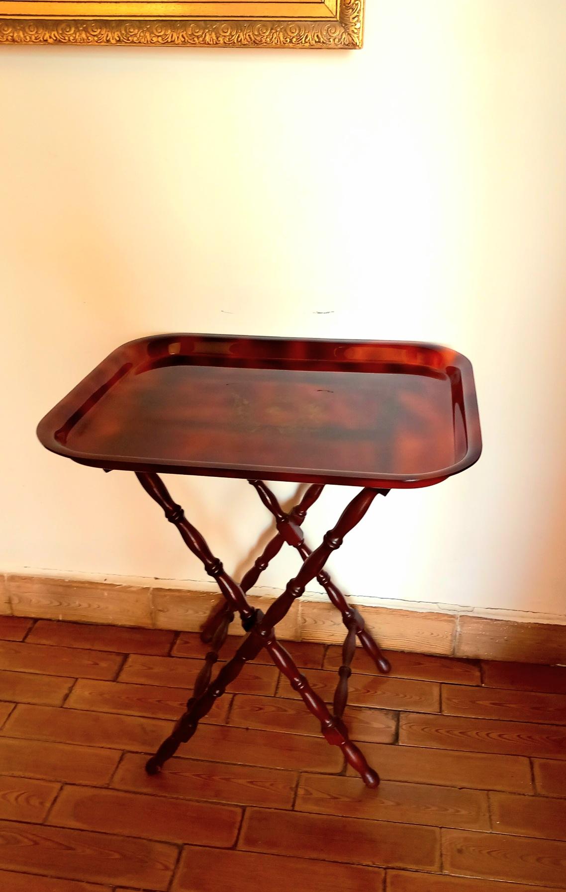 Tray Methacrylate Turtle Shell Design, with Folding Legs Valenti Barcelona For Sale 3