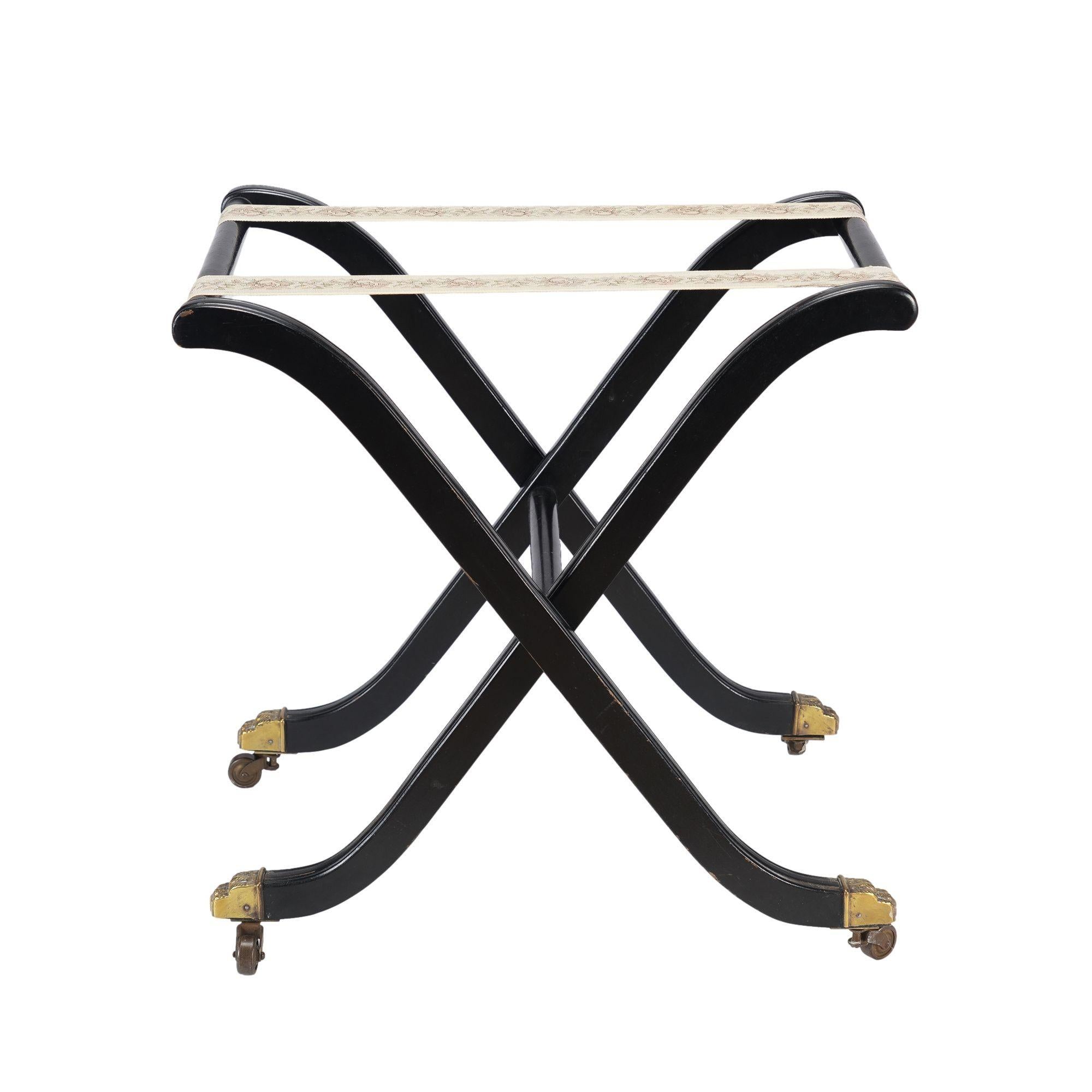 Laiton Plateau ou support à bagages sur roulettes, C.C. 1950 en vente