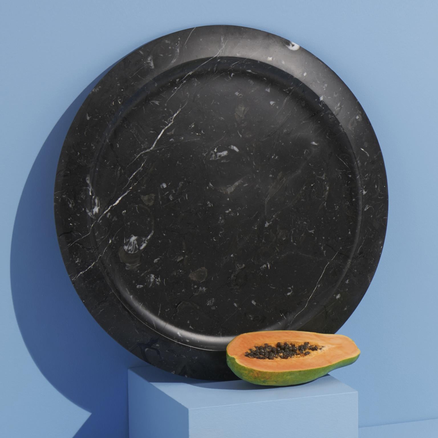 New Modern Tray in Black Marquina Marble, Creator Colominas Stock In New Condition For Sale In Milan, IT