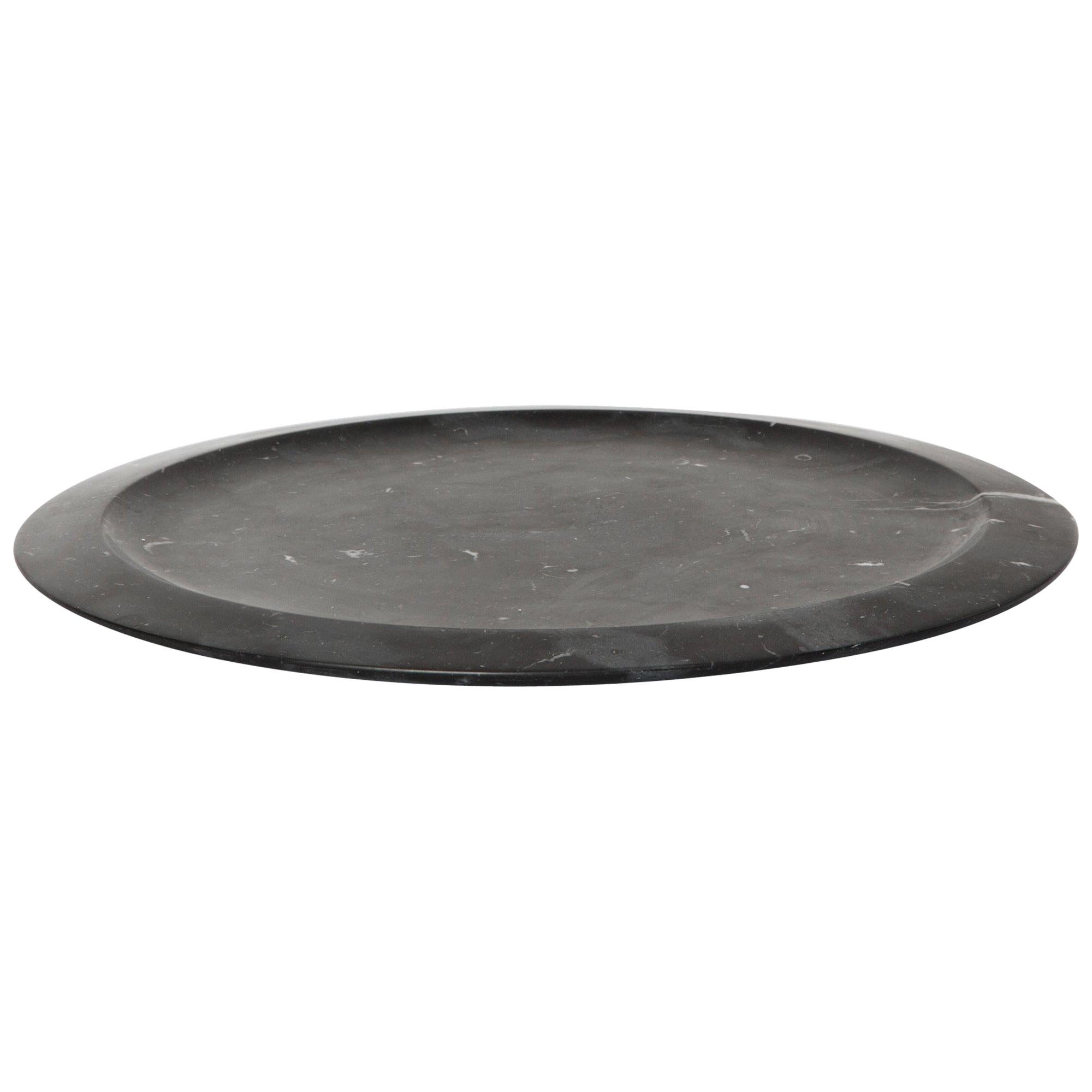 New Modern Tray in Black Marquina Marble, Creator Colominas Stock For Sale