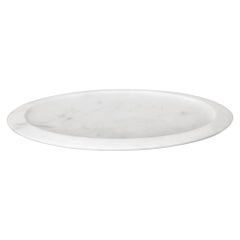 Tablett oder Servierplatte aus weißem Marmor von Colominas, Italien, auf Lager