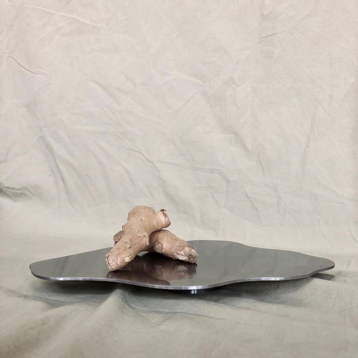 TRAY+ Geschliffener Edelstahl von Esther De Vos
Abmessungen: 25 B x 20 T x 3 H cm
MATERIALIEN: Geschliffener rostfreier Stahl.

TRAY+ ist ein minimalistisches Serviertablett aus Edelstahl. Er ist wendbar und unendlich vielseitig, denn er kann auf