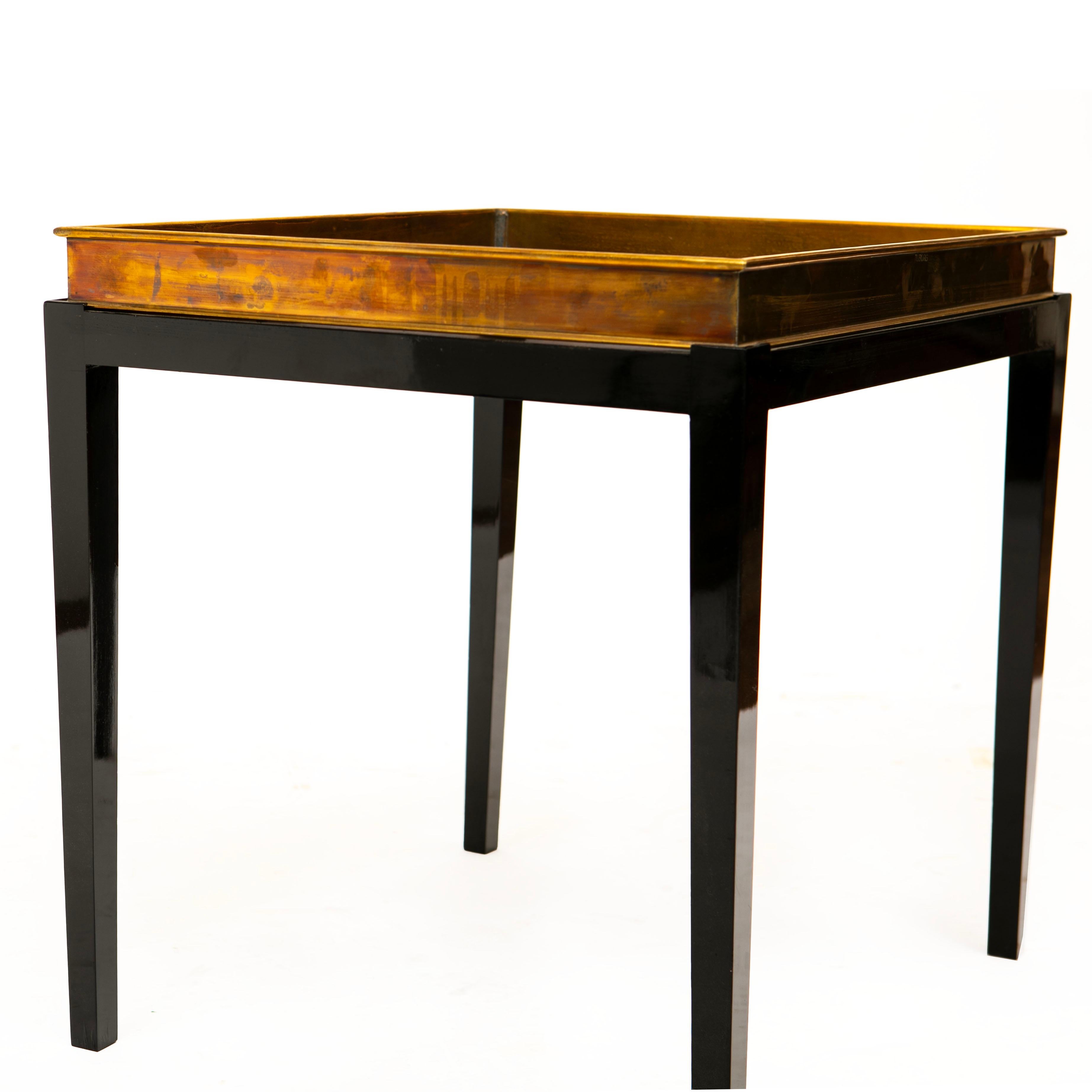 Tray Table Brass / Copper Black Polished Base 4