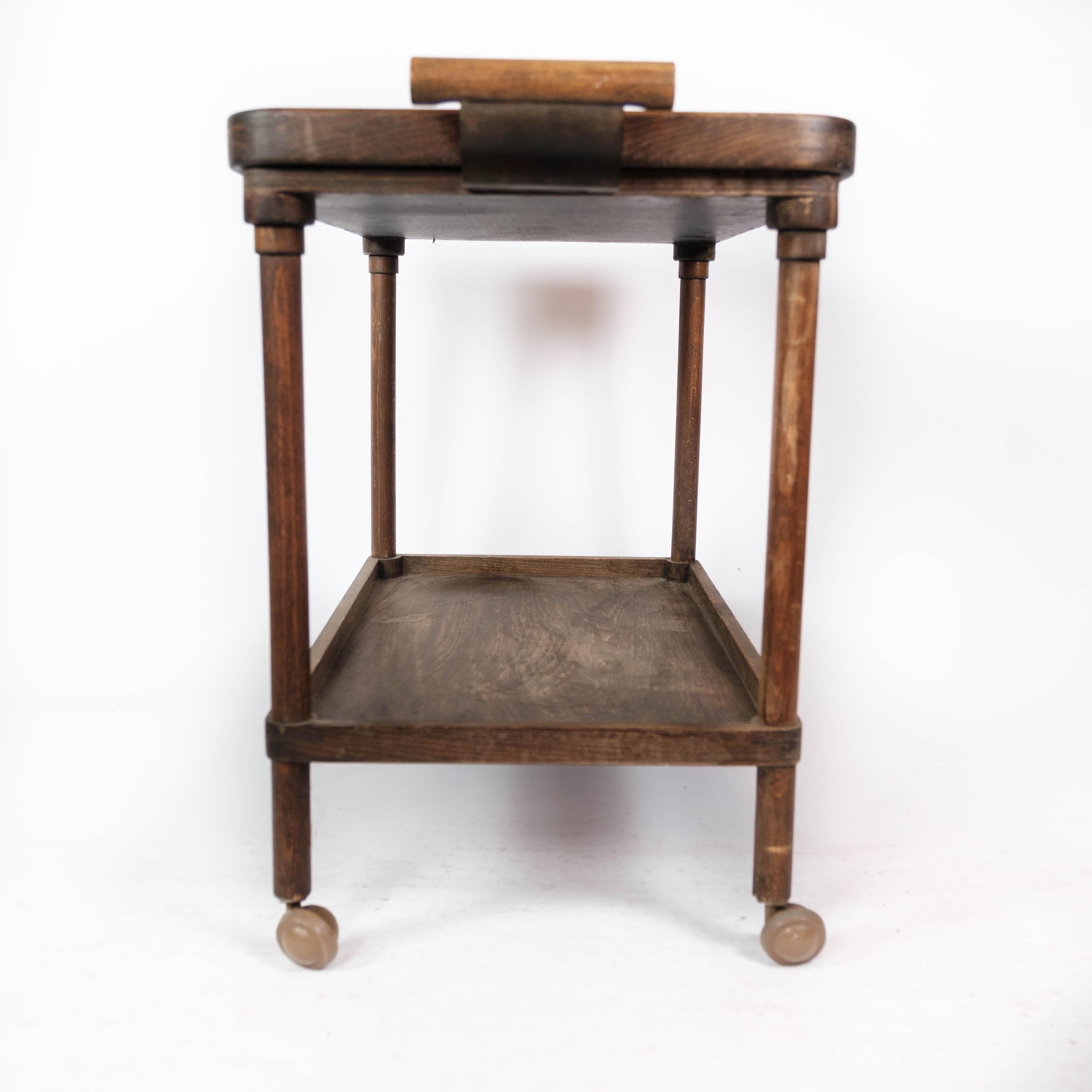 Early 20th Century Tray Table Dark Wood Decorated with Dutch Tiles, 1920s For Sale