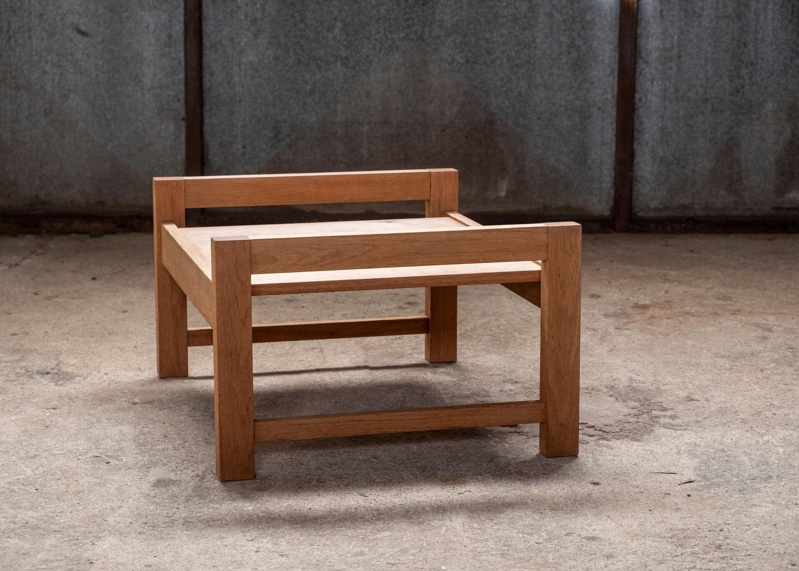 Tray Table in Oak, 1960s Van Den Berghe Pauvers, Belgium For Sale 1