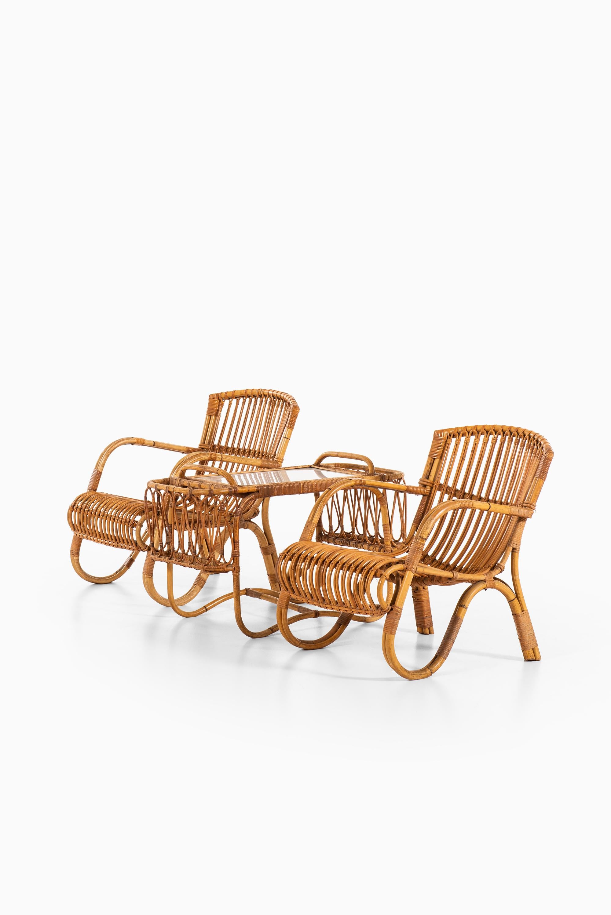 Tray Table in Rattan and Cane by E.V.A. Nissen & Co in Denmark 3