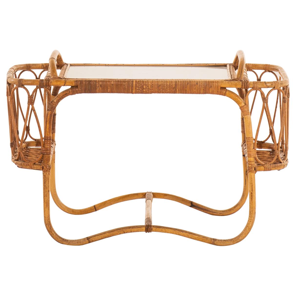 Tray Table in Rattan and Cane by E.V.A. Nissen & Co in Denmark