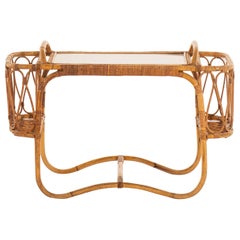 Tray Table in Rattan and Cane by E.V.A. Nissen & Co in Denmark