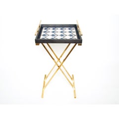 Tray table Partenope in traditional marquetry, made in Sorrento