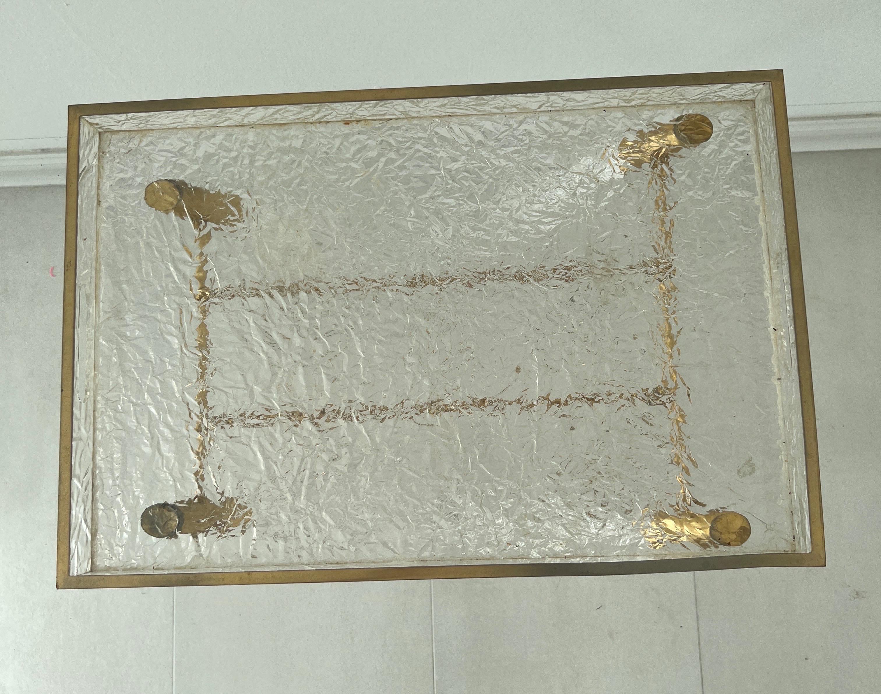 Late 20th Century Tray table Plexi and brass For Sale