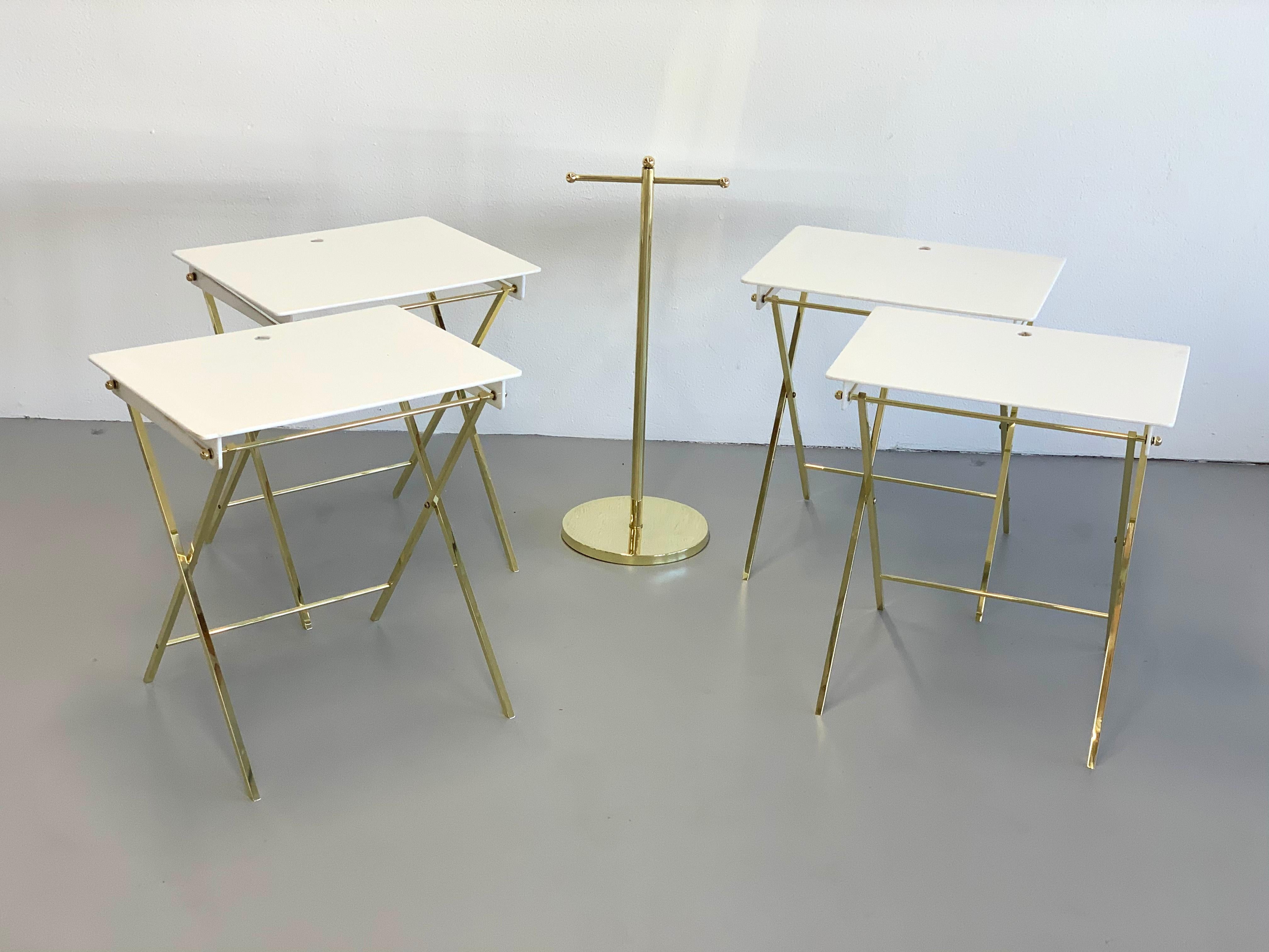 Mid-Century Modern Tray Table Set by Charles Hollis Jones