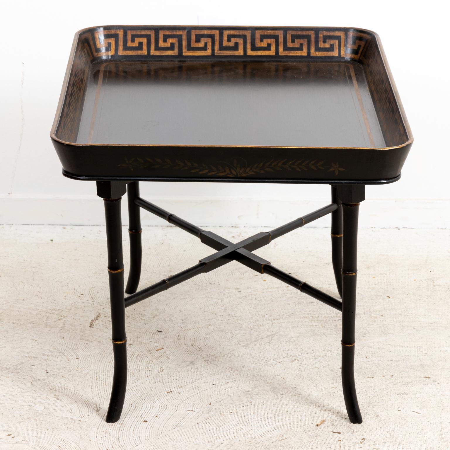 Empire Tray Table with Greek Key Gallery Trim