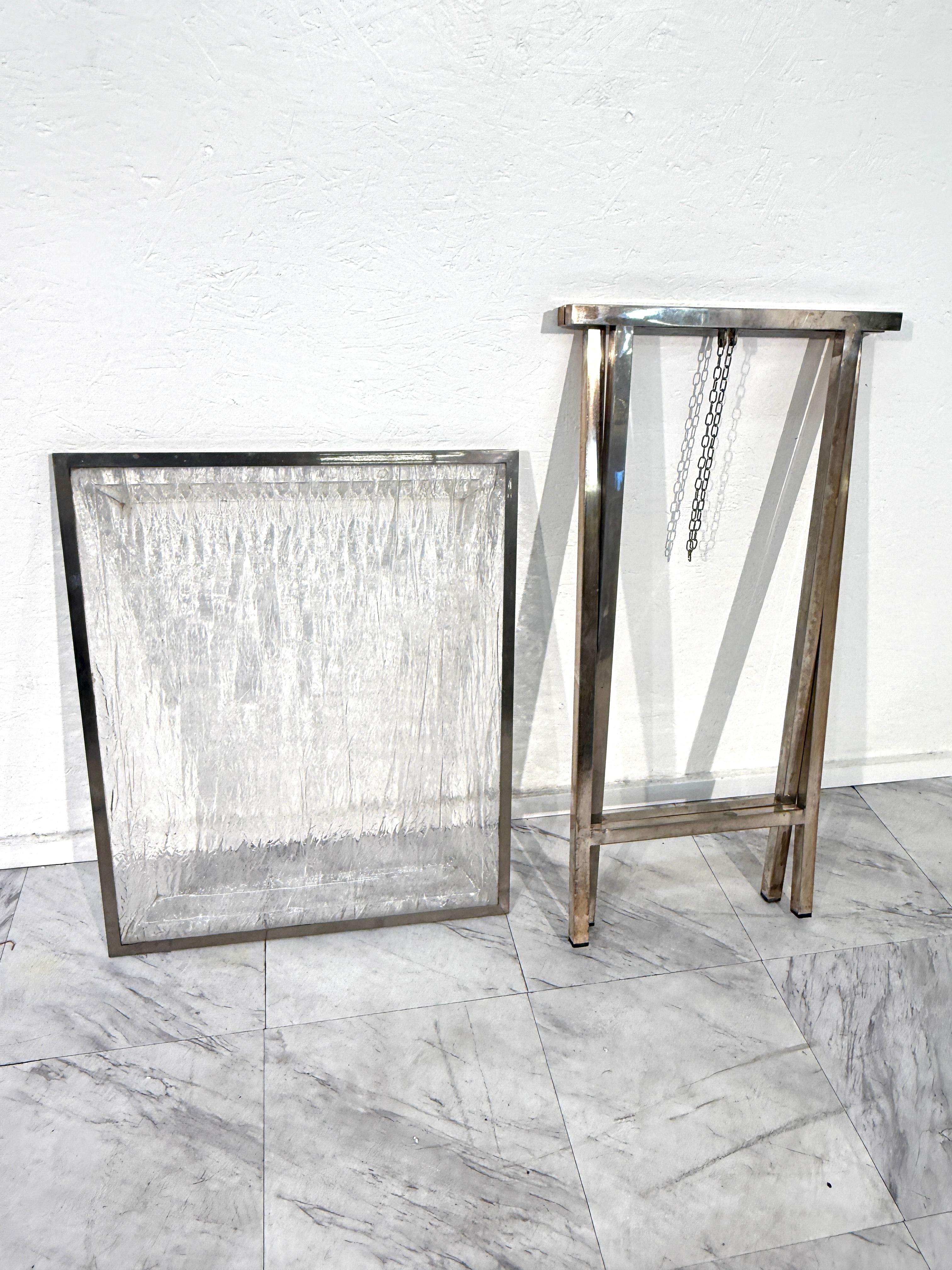 Table à plateau avec plateau en lucite texturé, Italie, années 1960 en vente 1