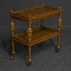 Tray Top Oak Trolley