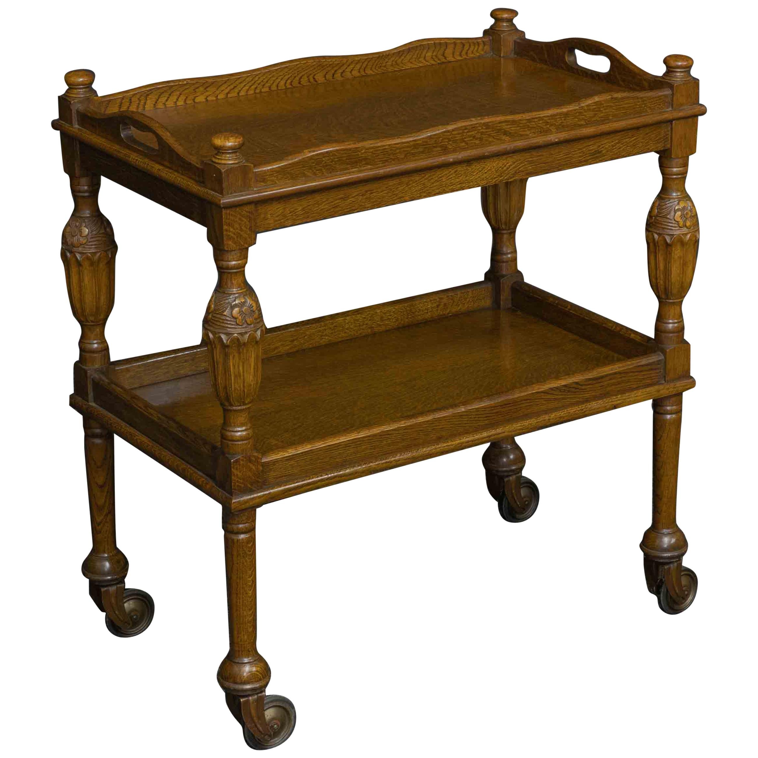 Tray Top Oak Trolley