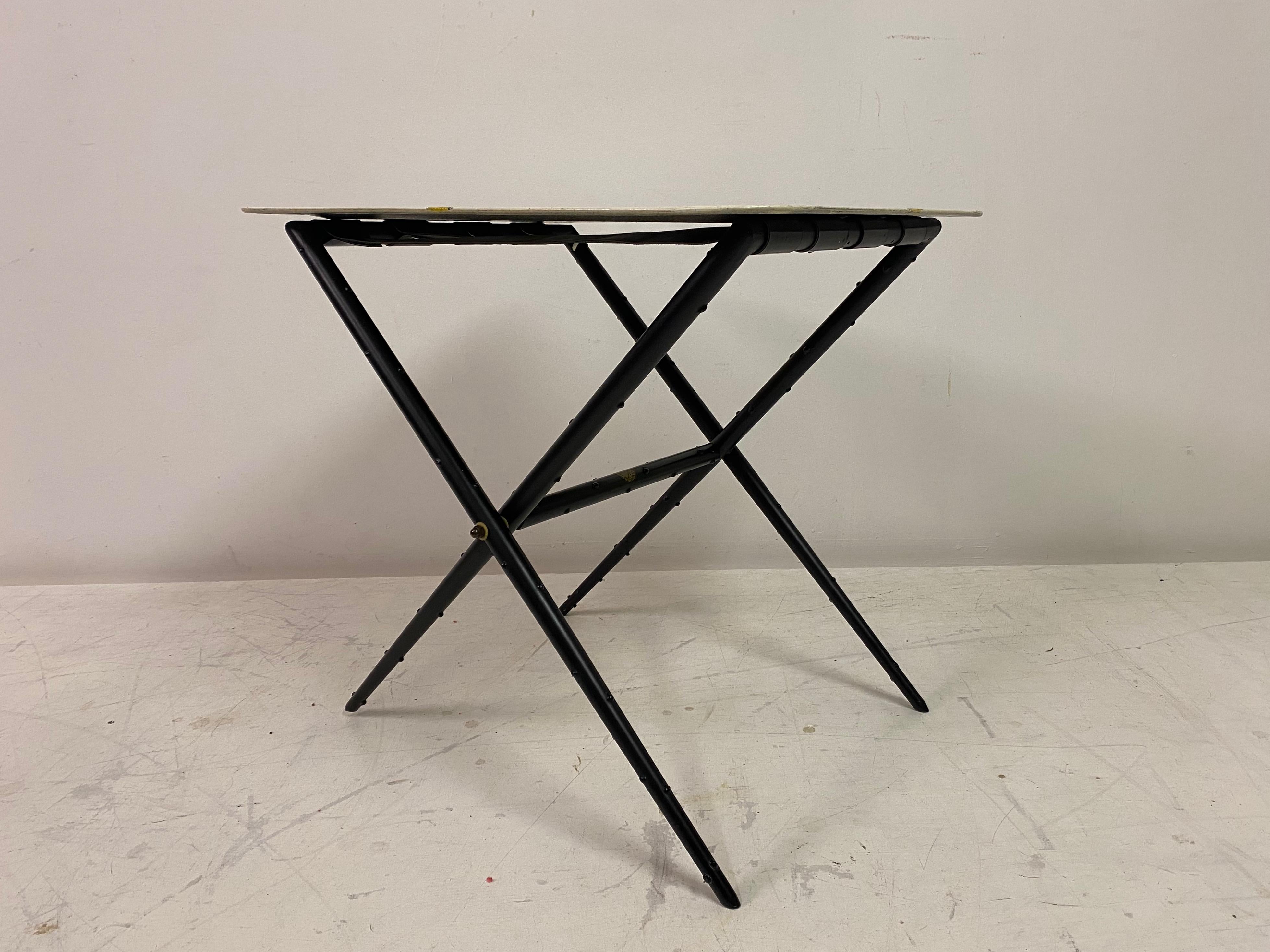 Metal Tray-Top Table By Piero Fornasetti For Sale